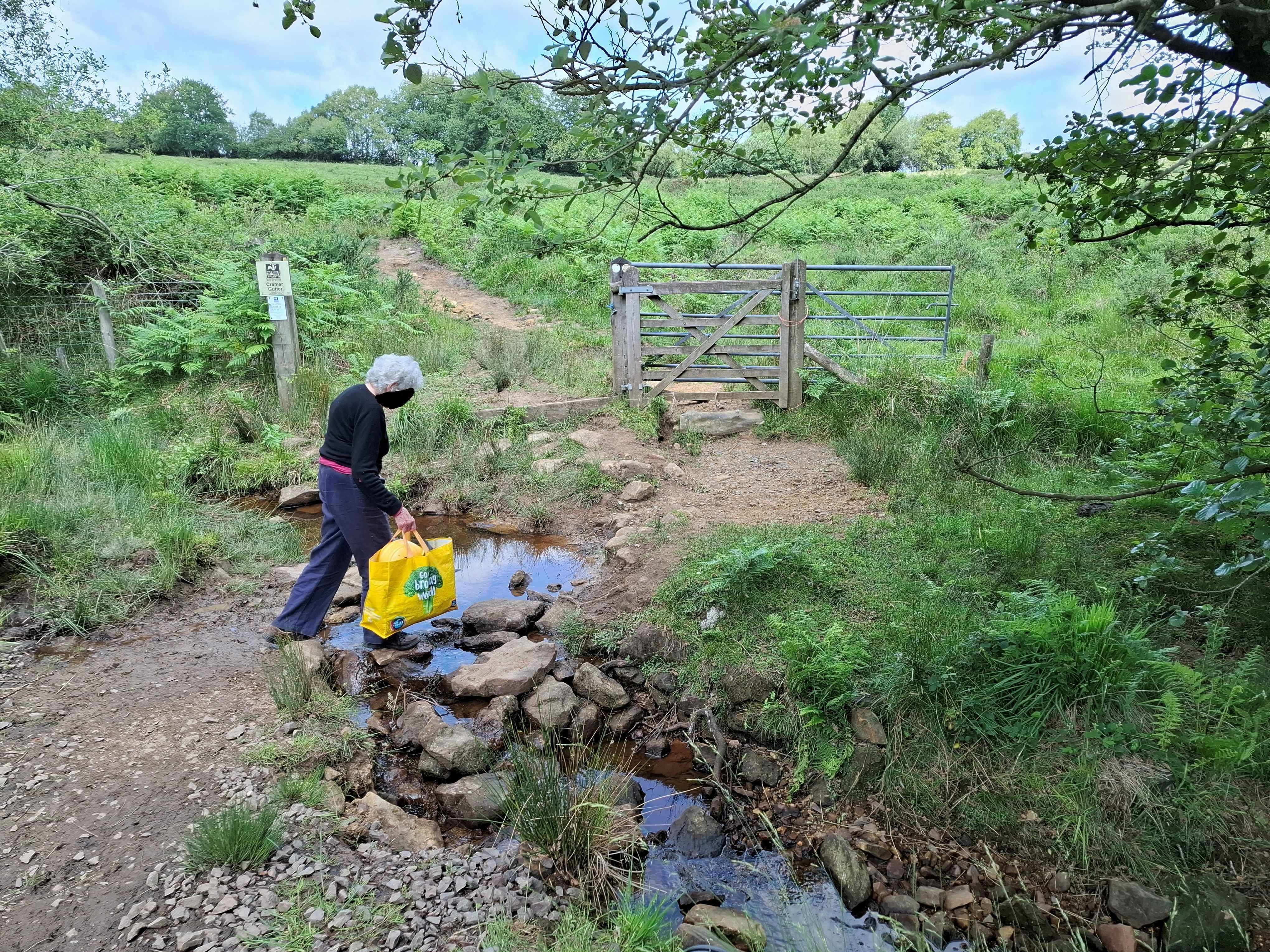 Judith crossing Cramer Gutter brook Judith crossing Cramer Gutter brook